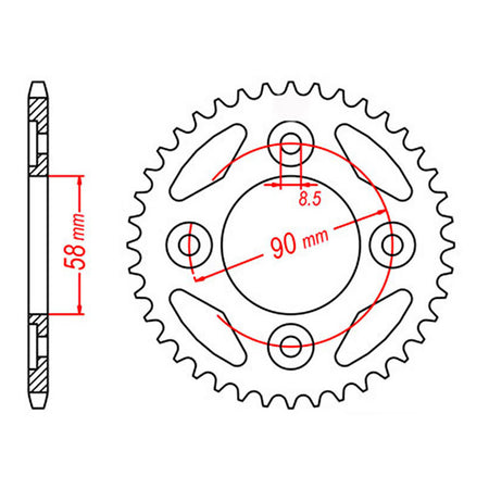 MTX 212 Steel Rear Sprocket #420 (11-KWW)