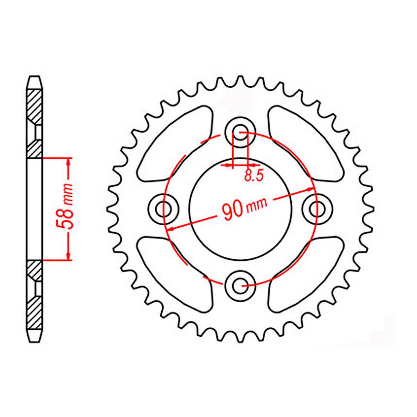 MTX 1213 Steel Rear Sprocket #420 (11-GEL)