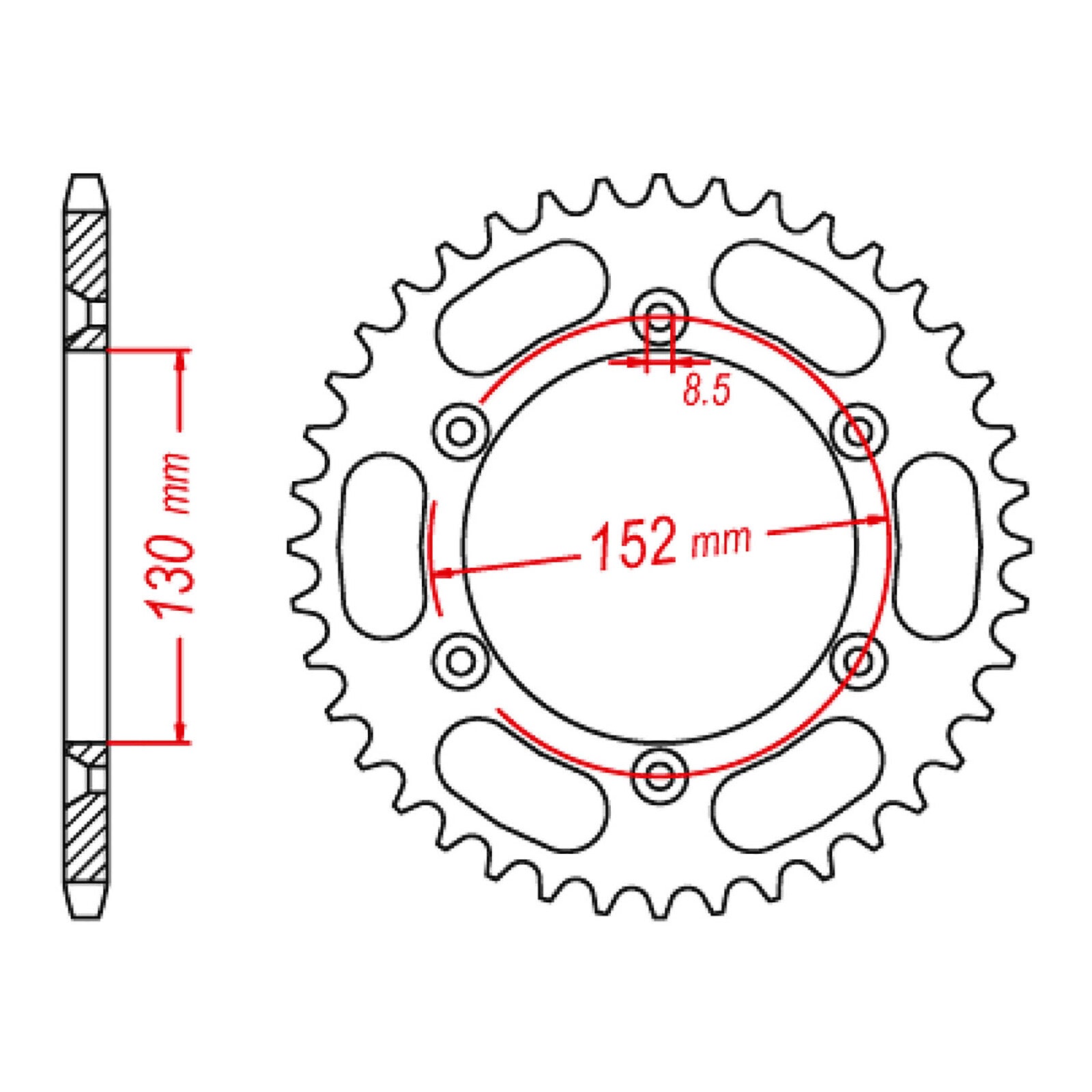 MTX 008 Steel Rear Sprocket #520 (11-BM8)