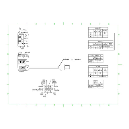 WHITES SWITCH BLOCK TURN/HEADLIGHT/ HORN/KILL (45.5mm)