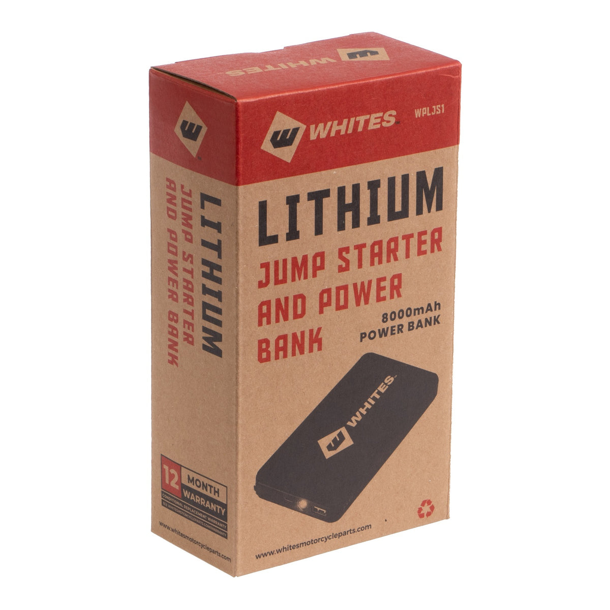 Whites Lithium Jump Starter & Power Bank 138mm x 75mm x 17mm