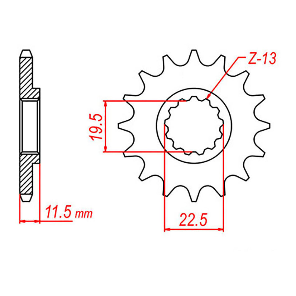 XAM Sprocket Kit Suzuki DRZ125 / Kawasaki KLX125 Big Wheel 14/57