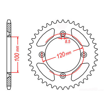 XAM SPKT KIT YAM YZ85 SW 02-18, YZ65 (428 conv)  14/47