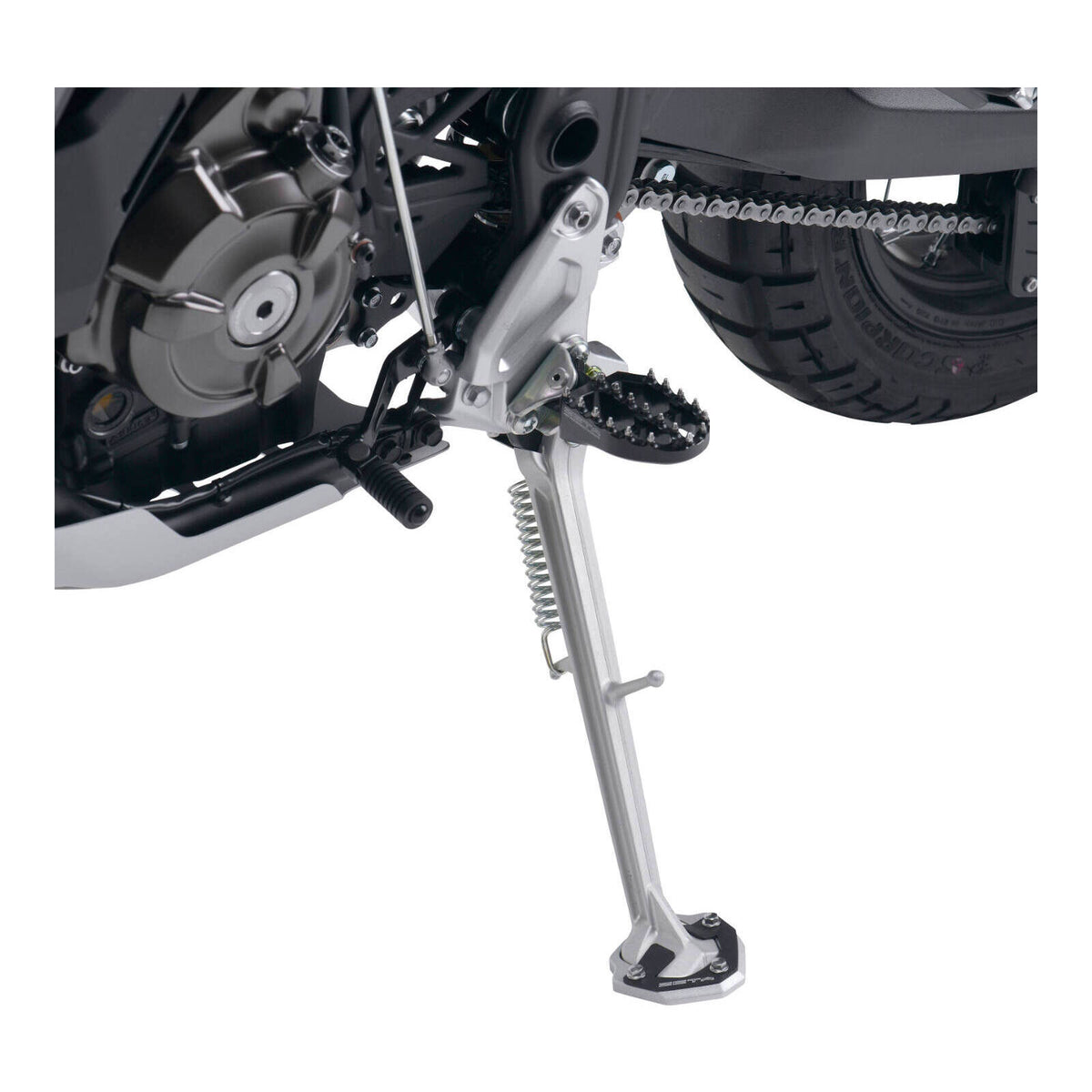 Zeta Side Stand Extender - Black / Silver - Yamaha Tenere 700 ('20-)
