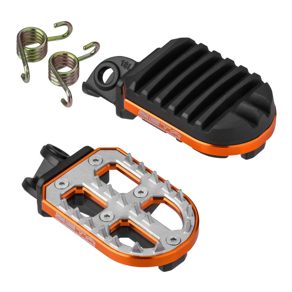 Zeta Adventure Foot Pegs - KTM - Orange